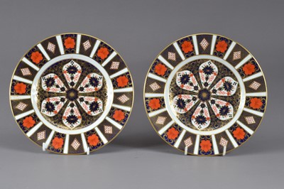 Lot 204 - Two Royal Crown Derby Imari pattern plates