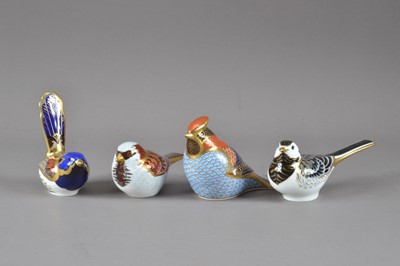 Lot 209 - Four bird Royal Crown Derby bone china paperweights