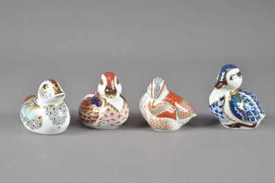 Lot 210 - Four duck Royal Crown Derby bone china paperweights