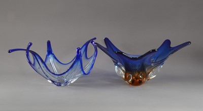 Lot 221 - Two mid 20th century art glass centrepieces