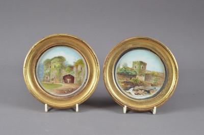 Lot 243 - Two painted porcelain plaques