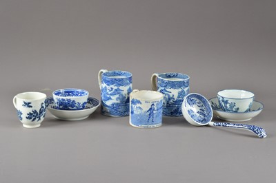Lot 246 - A collection of late 18th century and later English blue and white transferware ceramics