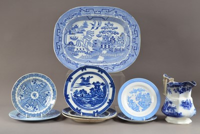 Lot 256 - A collection of 19th century and later blue and white English ceramics
