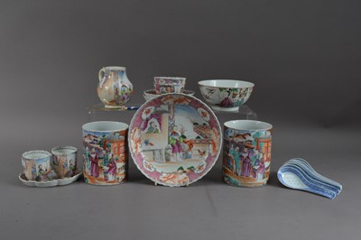 Lot 269 - A part collection of Famille Verte Pallet porcelain Chinese export wares