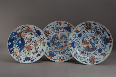Lot 271 - Three Chinese porcelain chargers
