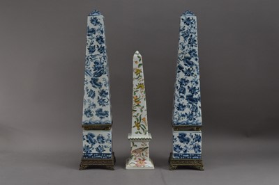 Lot 272 - Three Chinese porcelain monolith's