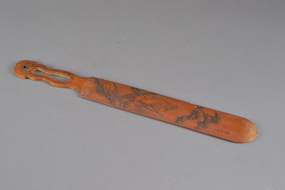 Lot 296 - A Chinese bamboo page turner