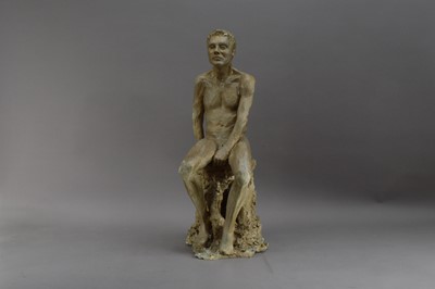 Lot 312 - A plaster cast sculpture of a nude man