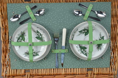 Lot 330 - A c. 1970's Brexton wicker picnic basket