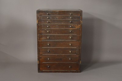 Lot 353 - A 20th century wooden collectors cabinet