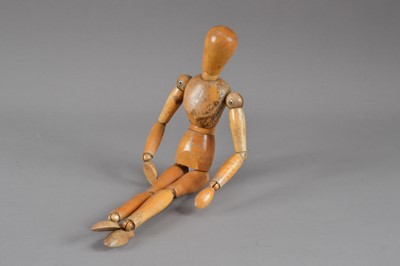 Lot 363 - A 20th century wooden articulated figure