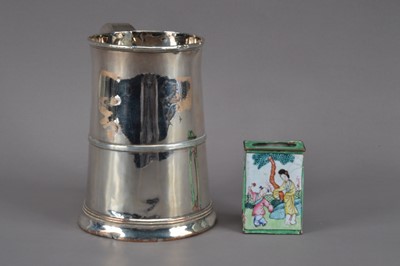 Lot 373 - A 19th century silver plated tankard