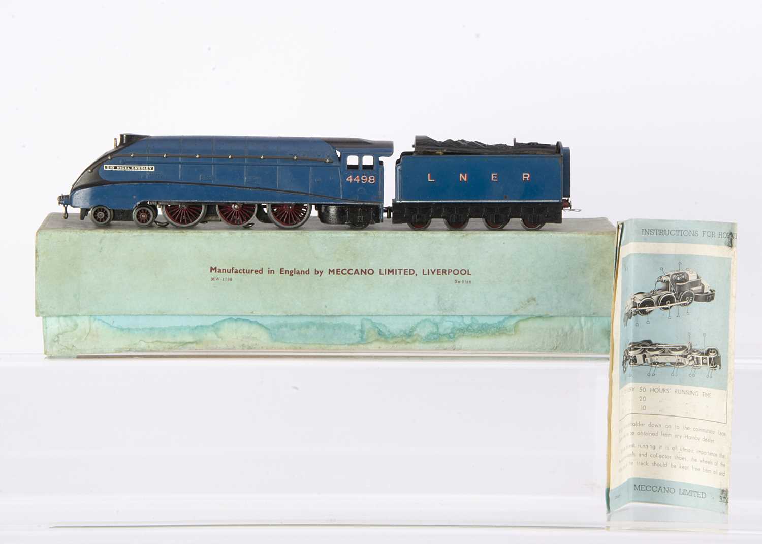 Lot 275 - A rare boxed Hornby-Dublo pre-war 00 Gauge 3-Rail EDL1 LNER blue 4498 'Sir Nigel Gresley' Locomotive and Tender