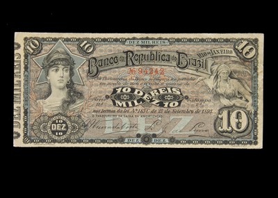 Lot 2 - Brazil 10 Mil Reis banknote