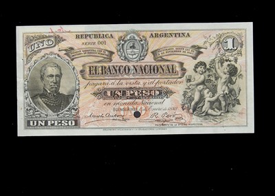 Lot 48 - Specimen Bank Note:  National Bank of Argentina specimen 1 Peso