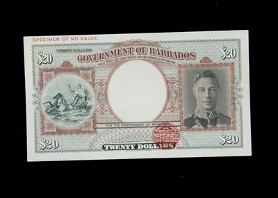 Lot 50 - Specimen Bank Note:  Barbados specimen 20 Dollars
