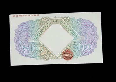 Lot 51 - Specimen Bank Note:  Barbados specimen 100 Dollars