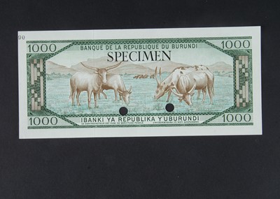 Lot 59 - Specimen Bank Note:  Burundi specimen 1000 Francs