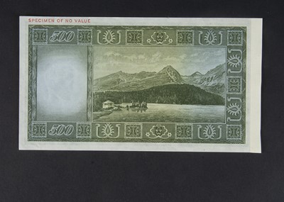Lot 66 - Specimen Bank Note:  Czechoslovak Republic specimen 500 Korun