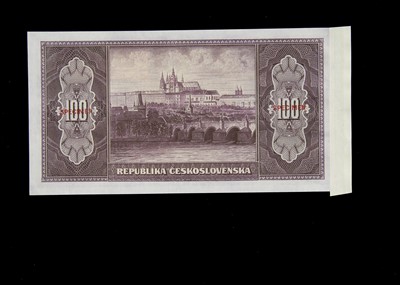 Lot 67 - Specimen Bank Note:  Czechoslovak Republic specimen 100 Korun