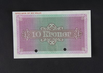 Lot 68 - Specimen Bank Note:  Denmark specimen 10 Kroner