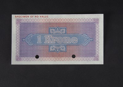 Lot 69 - Specimen Bank Note:  Denmark specimen 1 Kroner
