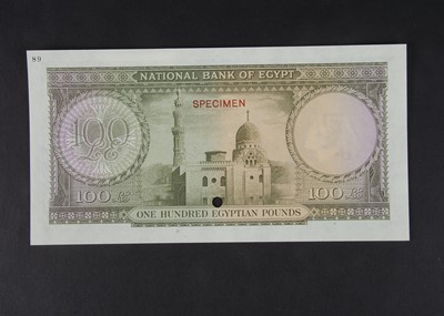 Lot 70 - Specimen Bank Note:  National Bank of Egypt specimen 100 Egyptian Pounds