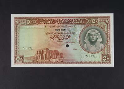 Lot 71 - Specimen Bank Note:  National Bank of Egypt specimen 50 Egyptian Pounds