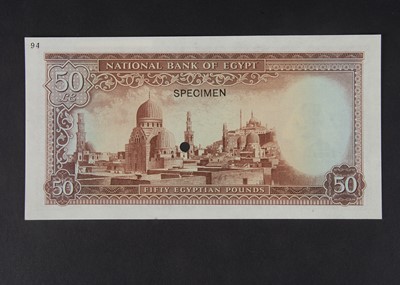 Lot 71 - Specimen Bank Note:  National Bank of Egypt specimen 50 Egyptian Pounds