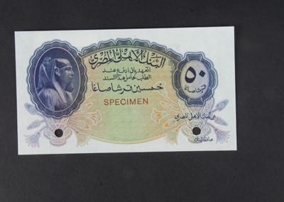 Lot 73 - Specimen Bank Note:  National Bank of Egypt specimen 50 Piastres