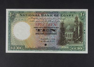 Lot 74 - Specimen Bank Note:  National Bank of Egypt specimen 10 Egyptian Pounds