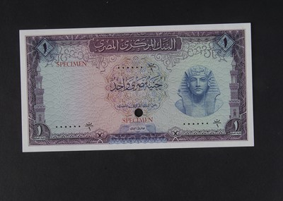 Lot 75 - Specimen Bank Note:  Central Bank of Egypt specimen 1 Egyptian Pound