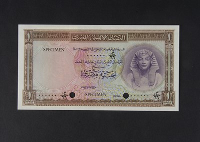 Lot 76 - Specimen Bank Note:  National Bank of Egypt specimen 1 Egyptian Pound