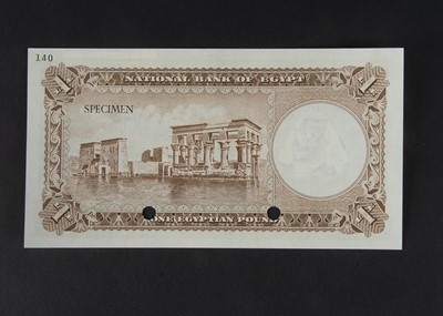 Lot 76 - Specimen Bank Note:  National Bank of Egypt specimen 1 Egyptian Pound