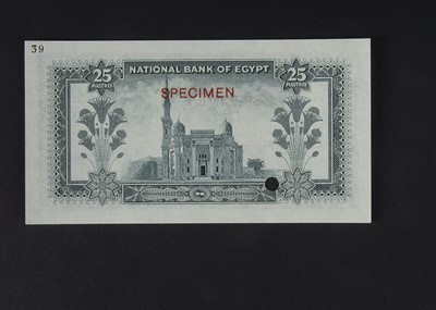 Lot 77 - Specimen Bank Note:  National Bank of Egypt specimen 25 Piastres