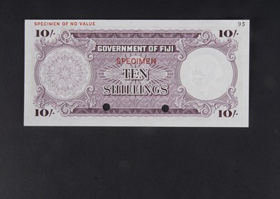 Lot 83 - Specimen Bank Note:  Fiji specimen 10 shillings