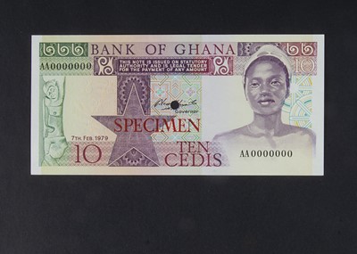 Lot 87 - Specimen Bank Note:  Bank of Ghana specimen 10 Cedis