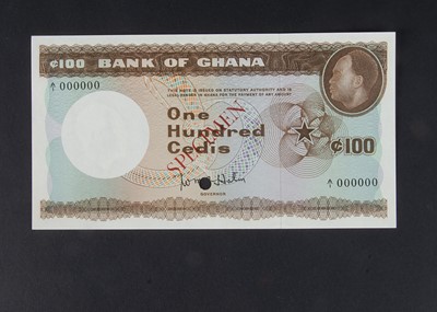 Lot 88 - Specimen Bank Note:  Bank of Ghana specimen 100 Cedis