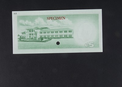 Lot 89 - Specimen Bank Note:  Bank of Ghana specimen 5 Cedis