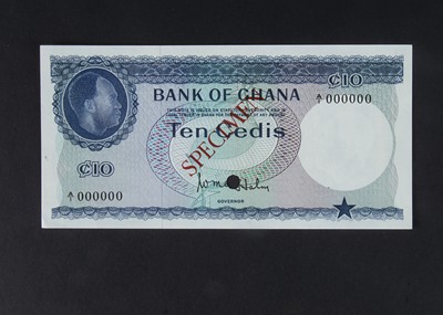 Lot 90 - Specimen Bank Note:  Bank of Ghana specimen 10 Cedi