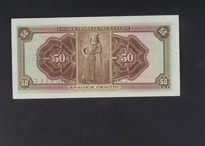 Lot 93 - Specimen Bank Note:  Greece specimen 50 Drachmai