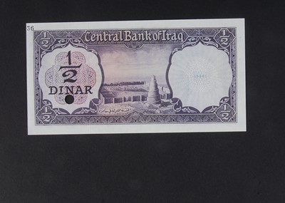 Lot 109 - Specimen Bank Note:  Central Bank of Iraq specimen Half Dinar