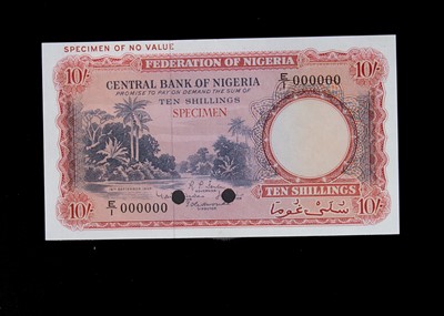 Lot 132 - Specimen Bank Note:  Central Bank of Nigeria specimen 10 Shillings
