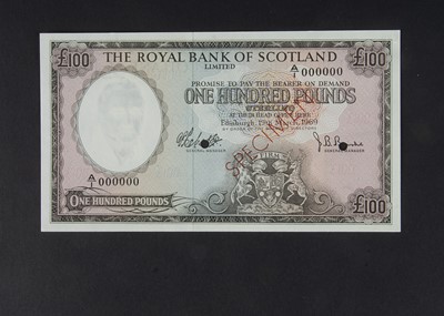 Lot 144 - Specimen Bank Note:  National Commercial Bank of Scotland specimen 100 Pounds