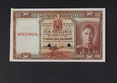 Lot 154 - Specimen Bank Note:  Southern Rhodesia specimen 10 Shillings