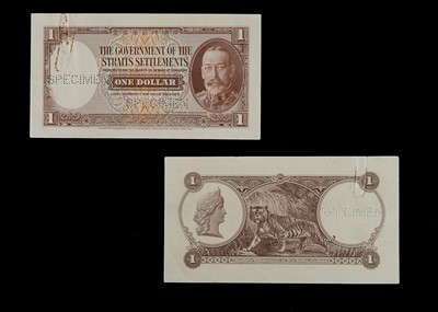 Lot 165 - Specimen Bank Note:  The Government of the Straits Settlements specimen 1 Dollar