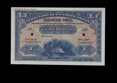 Lot 187 - Specimen Bank Note:  Territory of western Samoa specimen 1 Pound