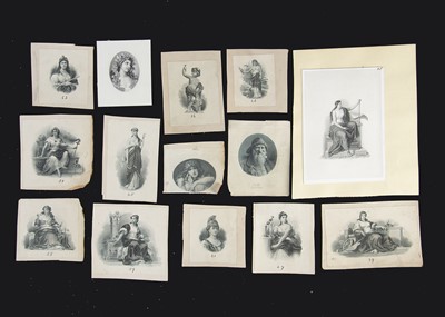 Lot 262 - A collection of approximately 45 small sample prints