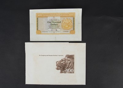 Lot 289 - HSBC 1000 Dollars plate proof