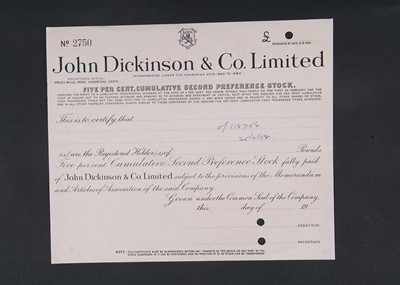 Lot 306 - John Dickinson & Co Ltd Specimen share certificate